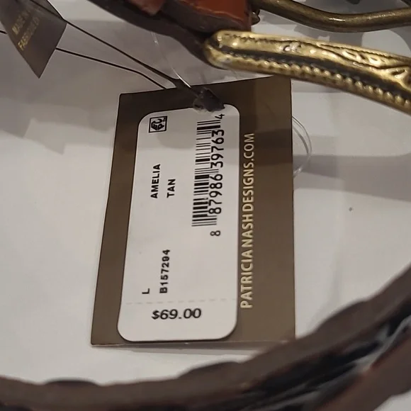 Patricia Nash Amelia Leather Tooled Belt - Picture 3 of 4